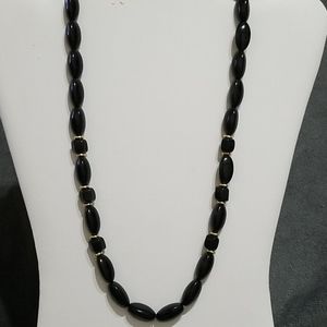 Black and Gold Bead Necklace